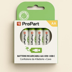 USB‑C Rechargeable AA Batteries 1.5V  2220mWh   1250mAh – Pack of 4 
