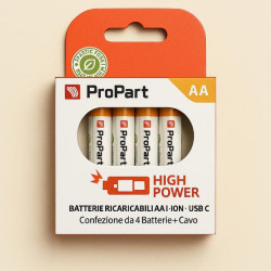 USB‑C Rechargeable AA Batteries 1.5V 3071mWh 1750mAh– Pack of 4