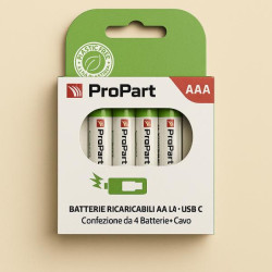 USB‑C Rechargeable AAA Batteries 1.5V 666mWh 356mAh– Pack of 4