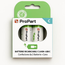 USB‑C Rechargeable C Batteries 1.5V 7200mWh 4200mAh– Pack of  2